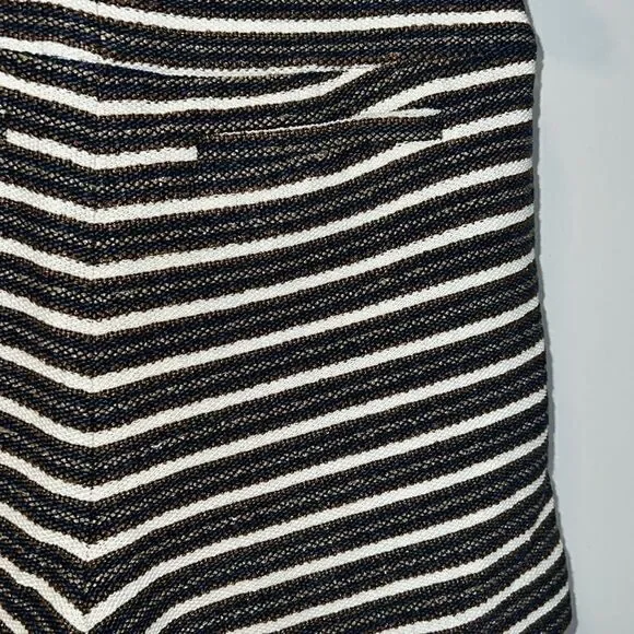 W BY WORTH Midnight Blue, Cinnamon, Off White Stripe High Waist Miley Shorts-4 - Picture 6 of 9